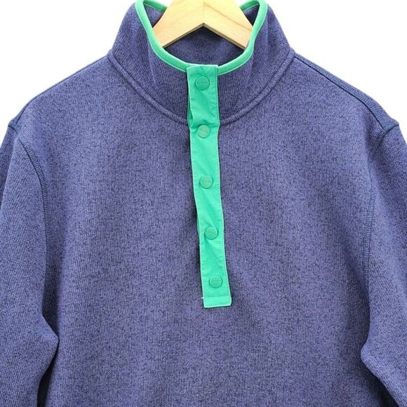 Chubbies Mens M Vintage 90's 1/4 T Snap Pullover Sweater Blue Teal - Picture 2 of 11